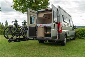 Busbiker porte velo attelage camping-car van fourgon aveyron